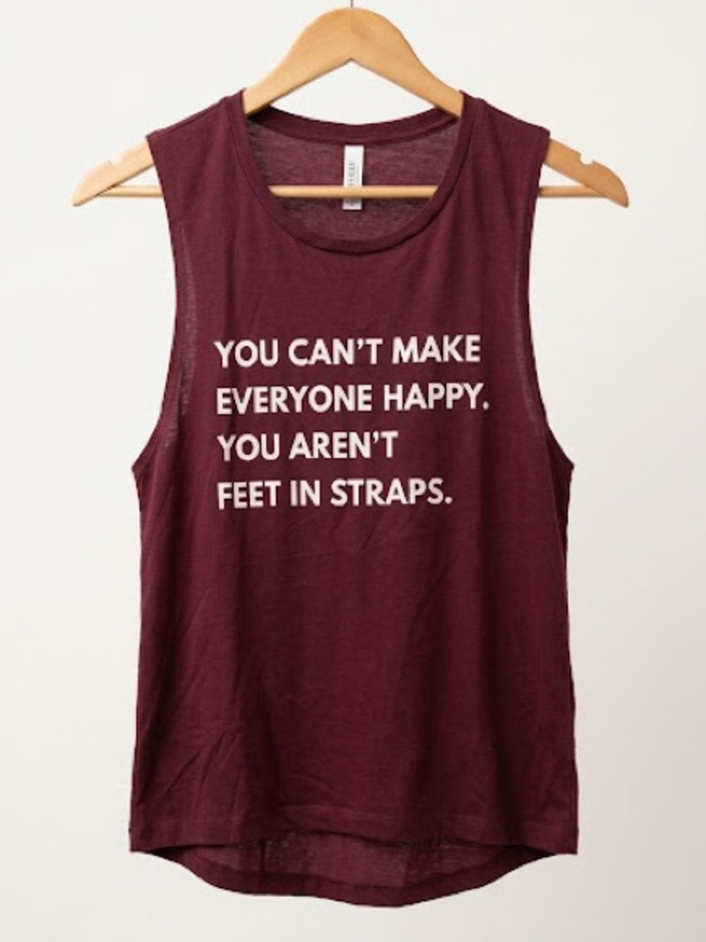 Pilates Reformer Tank "You Aren't Feet in Straps" Muscle Tank Maroon Size Small